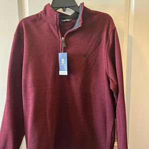 Izod Red Zip Up Sweater Classic Design